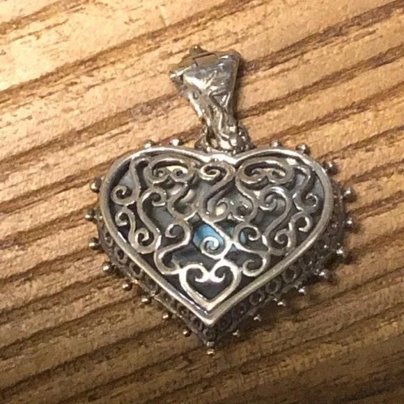 Barbara Bixby 18k/SS Heart Pendant - Picture 2 of 9